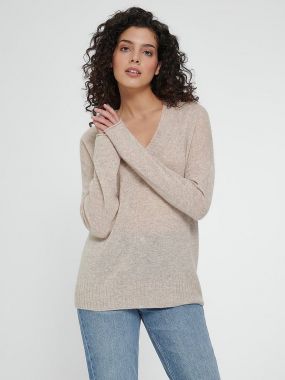 Пуловер с треугольным вырезом из кашемира