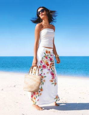 Длинная пляжная юбка с узором