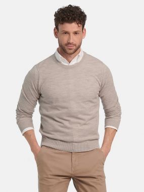Пуловер с круглым вырезом из 100% мериносовой шерсти