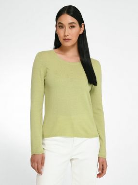 Пуловер с круглым вырезом и длинными рукавами из 100% кашемира