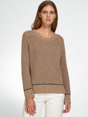 Пуловер с круглым вырезом и длинными рукавами