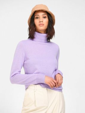 Пуловер с воротником-стойкой из 100% кашемира