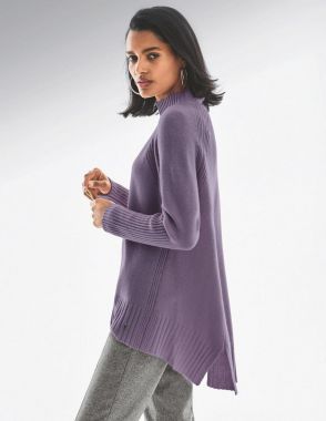 Кашемировый пуловер с воротником-стойкой