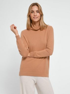 Пуловер с воротником-стойкой из 100% кашемира
