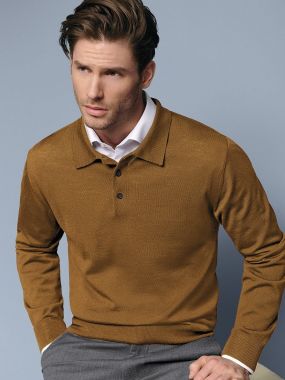 Пуловер с воротником-поло